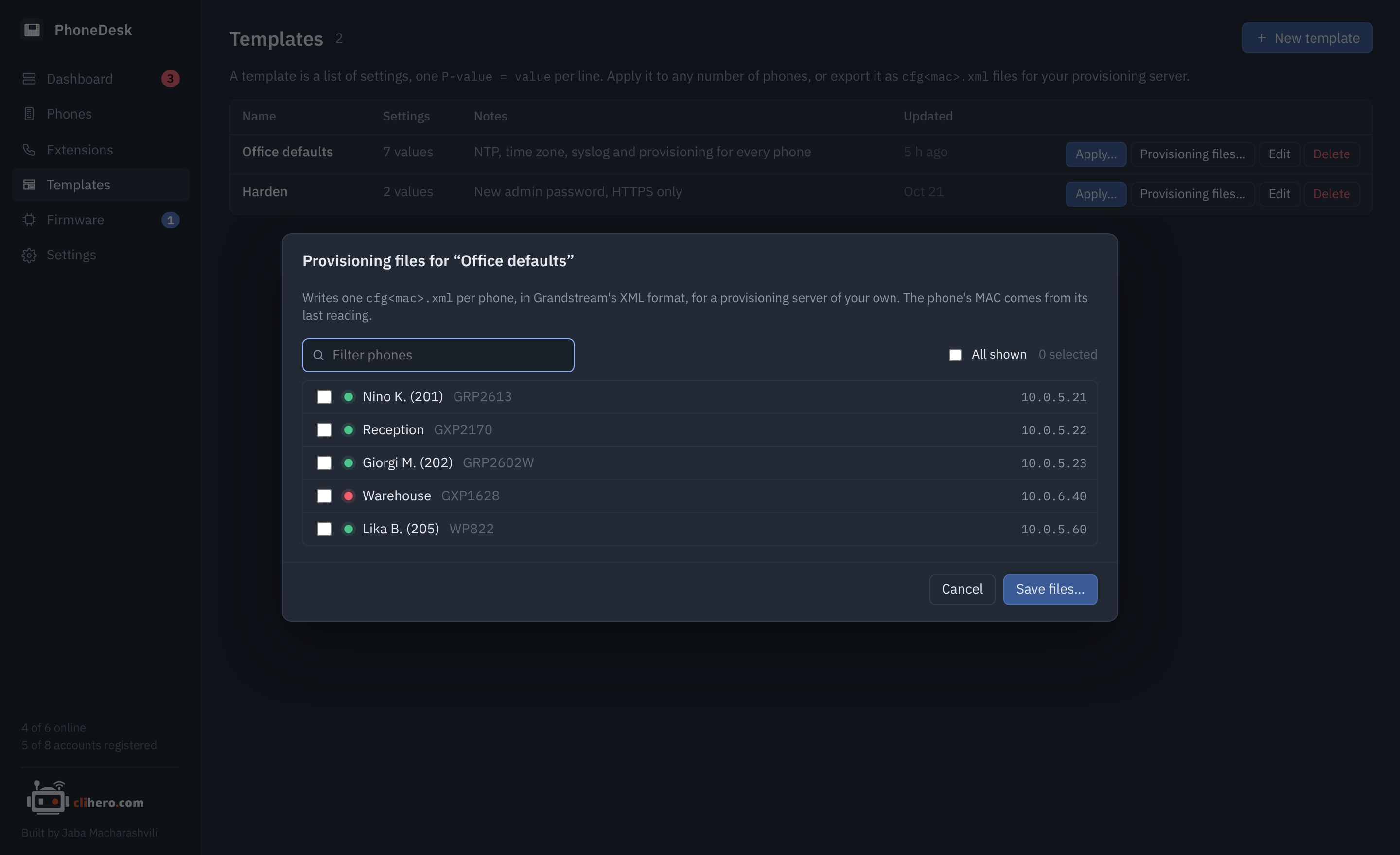 Provisioning files