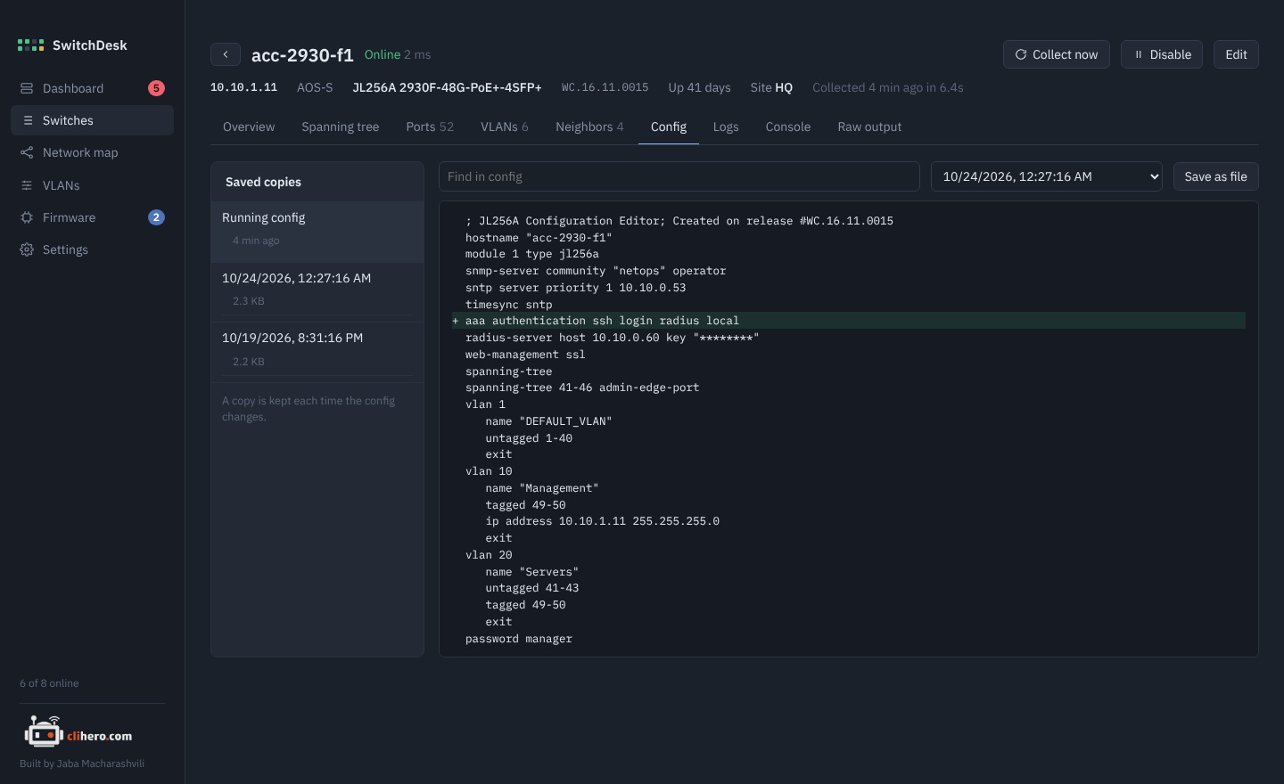 Config compare