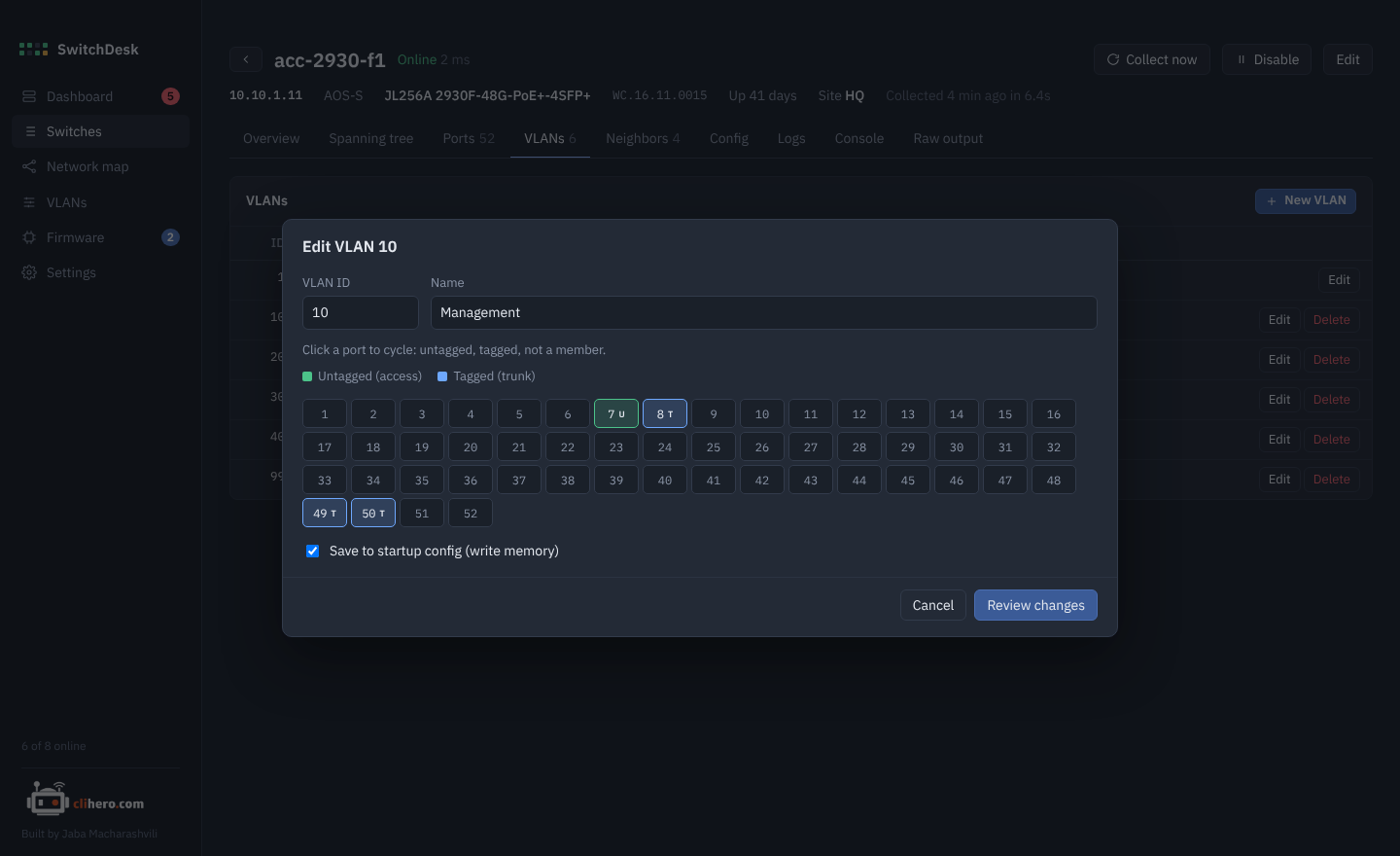 VLAN editor